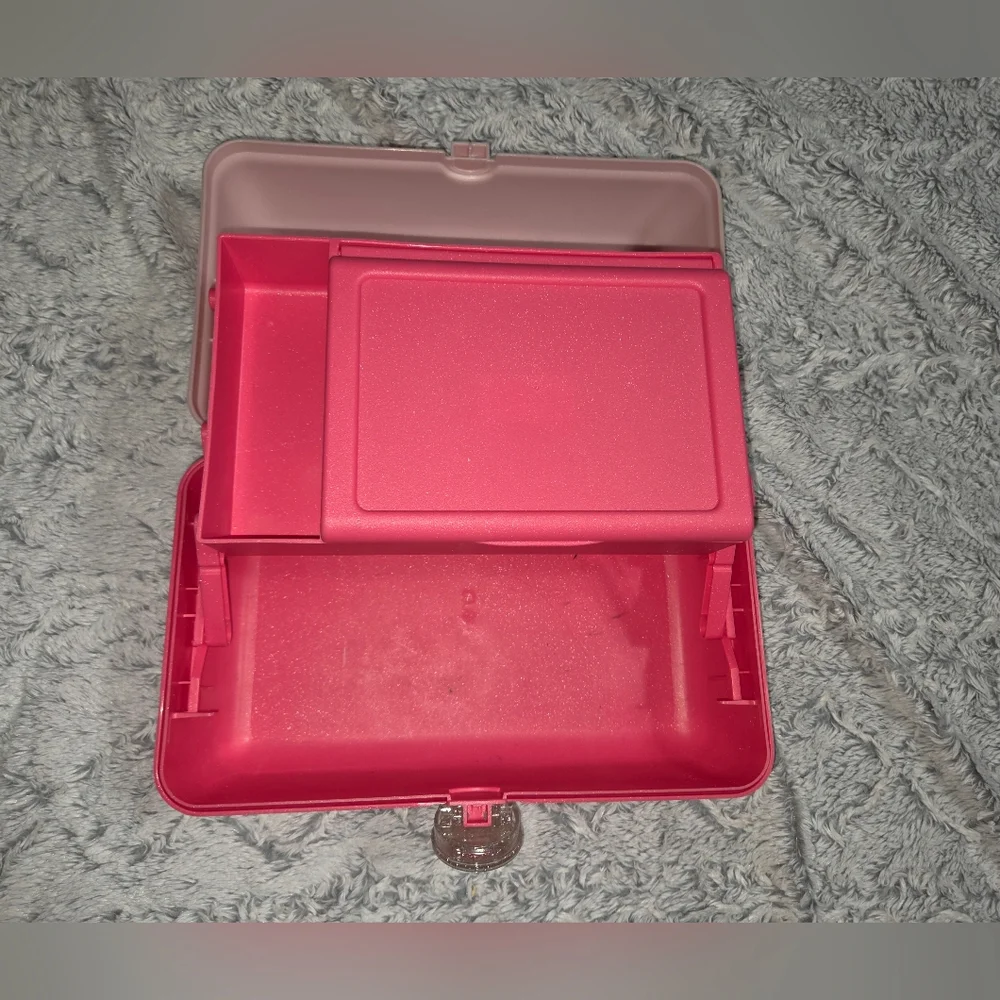 Caboodles Pink Two-Tone Glitter Cosmetic Case